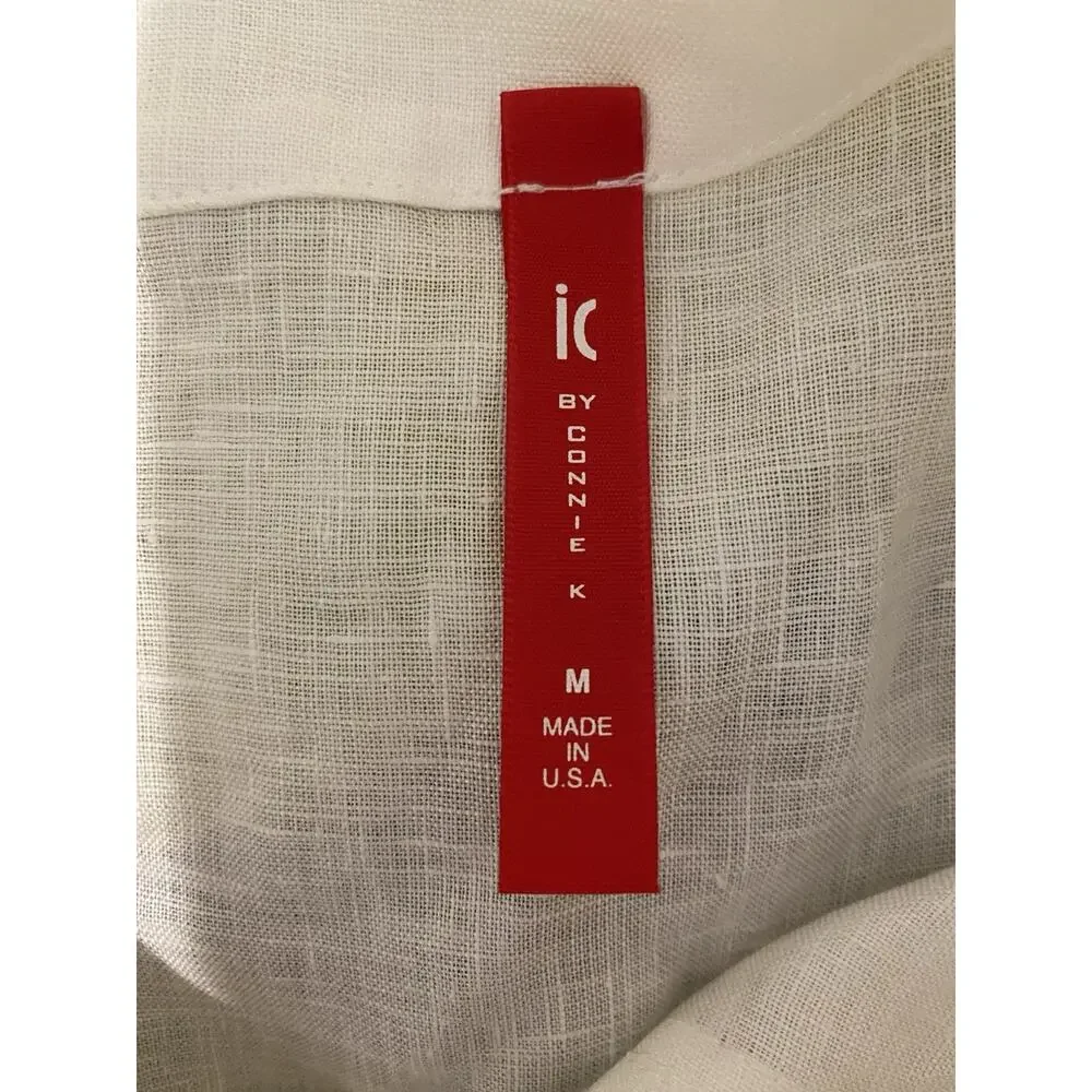 IC By Connie K Collection Linen Color Block Asymmetrical Dress Lagenlook Artsy‎